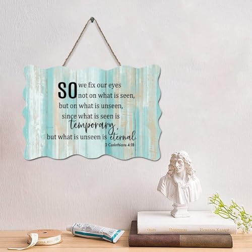 LMMIXEE Rustikale Holzschilder mit Bibelvers "So We Fix Our Eyes Not on What Is Seen", Vintage-Schriftzug, Holzschild, Wanddekoration für Zuhause, Männerhöhle, Tür, Veranda, Garten, Party, 15,2 x 25,4 LMMIXEE Rustikale Holzschilder mit Bibelvers "So We Fix Our Eyes Not on What Is Seen", Vintage-Schriftzug, Holzschild, Wanddekoration für Zuhause, Männerhöhle, Tür, Veranda, Garten, Party, 15,2 x 25,4 von LMMIXEE