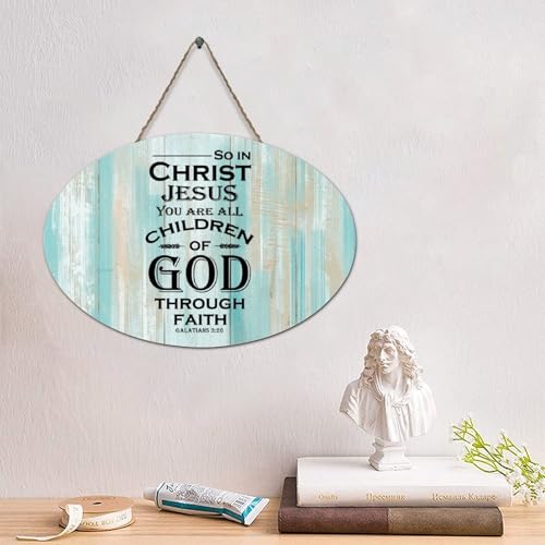 LMMIXEE Rustikale Holzschilder mit Bibelvers "So in Christ Jesus You Are All Children of God through Faith", Retro-Holzschild, Wanddekoration für Zuhause, Bars, Clubs, Cafés, Männerhöhle, Party, 10,2 LMMIXEE Rustikale Holzschilder mit Bibelvers "So in Christ Jesus You Are All Children of God through Faith", Retro-Holzschild, Wanddekoration für Zuhause, Bars, Clubs, Cafés, Männerhöhle, Party, 10,2 von LMMIXEE
