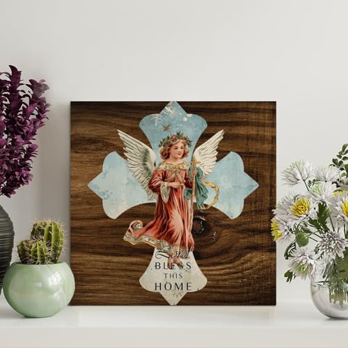 LMMIXEE Rustikale Jesus-Bibelvers Holzschilder, Vintage-Engel mit Welt 71, Wandkunst, alte Retro-Schrift, Holzschild, Bauernhaus, Wanddekoration für Zuhause, Bars, Clubs, Cafés, Männerhöhle, Party LMMIXEE Rustikale Jesus-Bibelvers Holzschilder, Vintage-Engel mit Welt 71, Wandkunst, alte Retro-Schrift, Holzschild, Bauernhaus, Wanddekoration für Zuhause, Bars, Clubs, Cafés, Männerhöhle, Party von LMMIXEE