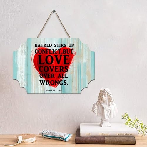LMMIXEE Rustikale Jesus-Bibelvers Holzschilder mit Hass und Konflikt, Wandkunst, Retro-Schrift, Holzschild, Bauernhaus, Wanddekoration für Zuhause, Männerhöhle, Tür, Veranda, Gartenparty, 15,2 x 25,4 LMMIXEE Rustikale Jesus-Bibelvers Holzschilder mit Hass und Konflikt, Wandkunst, Retro-Schrift, Holzschild, Bauernhaus, Wanddekoration für Zuhause, Männerhöhle, Tür, Veranda, Gartenparty, 15,2 x 25,4 von LMMIXEE