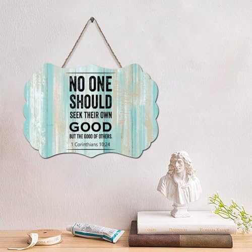 LMMIXEE Rustikale Jesus-Holzschilder, Aufschrift "No One Should Seek Their Own Good, but The Good of s", Wandkunst, Antik-Retro-Schrift, Holzschild, Wanddekoration für Zuhause, Männerhöhle, Tür LMMIXEE Rustikale Jesus-Holzschilder, Aufschrift "No One Should Seek Their Own Good, but The Good of s", Wandkunst, Antik-Retro-Schrift, Holzschild, Wanddekoration für Zuhause, Männerhöhle, Tür von LMMIXEE