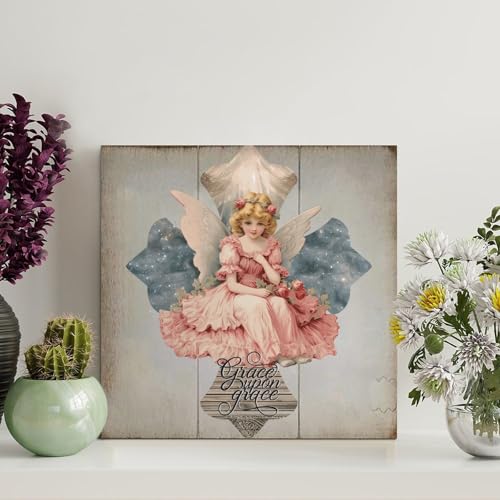 LMMIXEE Rustikale Schrift aus Holz mit Aufschrift "Grace upon Grace", christliche, religiöse Wandkunst, rustikale Wanddekorationen für Wohnzimmer, Küche, Wandschild, Heimdekoration LMMIXEE Rustikale Schrift aus Holz mit Aufschrift "Grace upon Grace", christliche, religiöse Wandkunst, rustikale Wanddekorationen für Wohnzimmer, Küche, Wandschild, Heimdekoration von LMMIXEE