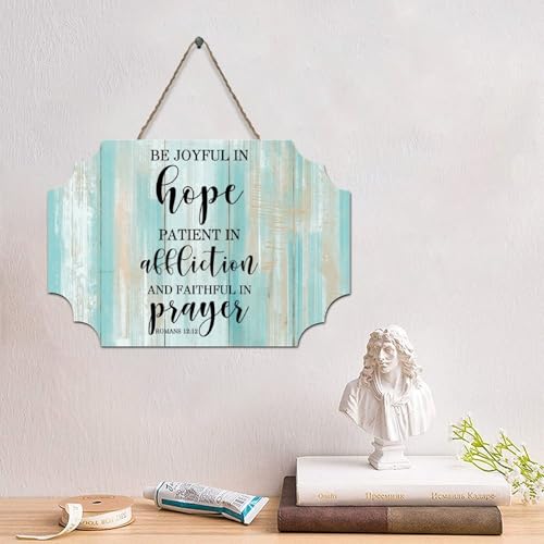 LMMIXEE Rustikales Holzpalettenschild mit Bibelvers "Be Joyful in Hope, Patient in Affliction", rustikale christliche Holzwandkunst, Bauernhaus, Küche, Heimdekoration, Einweihungsgeschenk LMMIXEE Rustikales Holzpalettenschild mit Bibelvers "Be Joyful in Hope, Patient in Affliction", rustikale christliche Holzwandkunst, Bauernhaus, Küche, Heimdekoration, Einweihungsgeschenk von LMMIXEE
