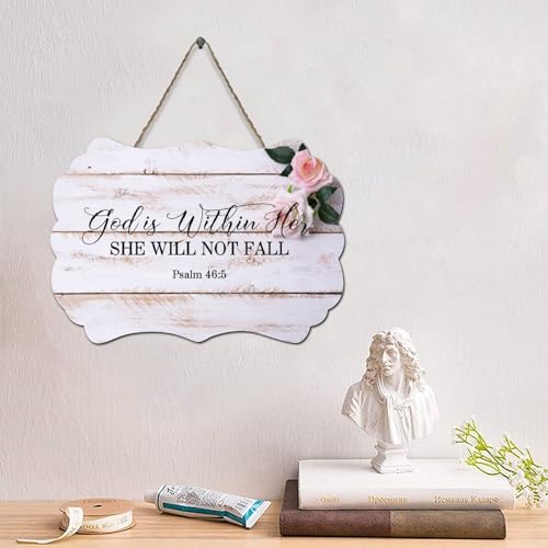 LMMIXEE Rustikales Holzpalettenschild mit Bibelvers "God Is Within Her She Will Not Psalm", 10,2 x 15,2 cm, Wandkunst, Familienwanddekoration für Wohnzimmer, Schlafzimmer, Büro LMMIXEE Rustikales Holzpalettenschild mit Bibelvers "God Is Within Her She Will Not Psalm", 10,2 x 15,2 cm, Wandkunst, Familienwanddekoration für Wohnzimmer, Schlafzimmer, Büro von LMMIXEE