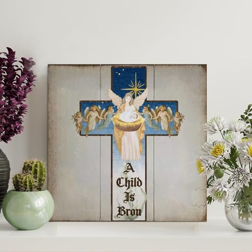 LMMIXEE Rustikales Holzschild mit Bibelvers, christliches Holzschild mit Aufschrift "A Child Ist", Vintage-Stil, Landhaus, Wanddekoration für Zuhause, Bars, Clubs, Cafés, Männerhöhle, Party, 30,5 x LMMIXEE Rustikales Holzschild mit Bibelvers, christliches Holzschild mit Aufschrift "A Child Ist", Vintage-Stil, Landhaus, Wanddekoration für Zuhause, Bars, Clubs, Cafés, Männerhöhle, Party, 30,5 x von LMMIXEE