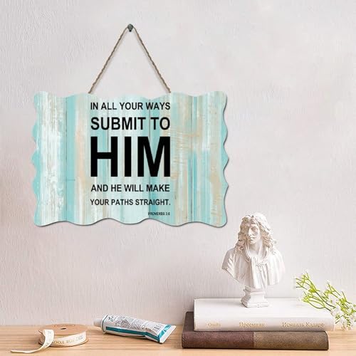 LMMIXEE Rustikales Holzschild mit Bibelvers "In All Your Ways Submit to Him Sprichwörter" 3: 6, Holzschilder, 15,2 x 25,4 cm, Schrift, Familie, Wandkunst, Dekoration für Zuhause, Küche, Badezimmer LMMIXEE Rustikales Holzschild mit Bibelvers "In All Your Ways Submit to Him Sprichwörter" 3: 6, Holzschilder, 15,2 x 25,4 cm, Schrift, Familie, Wandkunst, Dekoration für Zuhause, Küche, Badezimmer von LMMIXEE