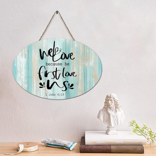 LMMIXEE Rustikales Holzschild mit Bibelvers "Love Because He First Loved Us.1 4 19", Wandkunst, antikes Retro-Schrift, Holzschild, Wanddekoration für Zuhause, Männerhöhle, Tor, Garten, Bars, Cafés LMMIXEE Rustikales Holzschild mit Bibelvers "Love Because He First Loved Us.1 4 19", Wandkunst, antikes Retro-Schrift, Holzschild, Wanddekoration für Zuhause, Männerhöhle, Tor, Garten, Bars, Cafés von LMMIXEE