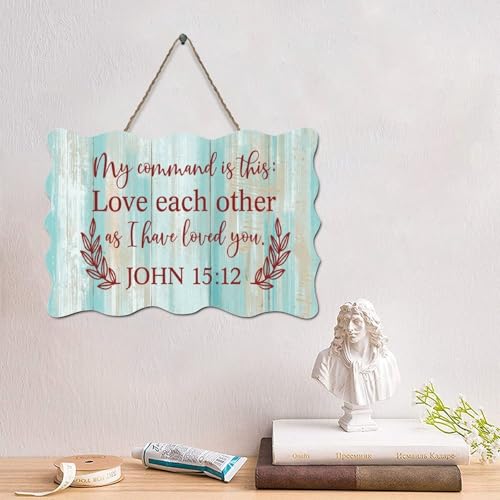 LMMIXEE Rustikales Holzschild mit Bibelvers "My Command Is This Love" 1512, Wandkunst, Vintage-Schrift, Holzschild, Bauernhaus, Wanddekoration für Zuhause, Bars, Clubs, Cafés, Männerhöhle, Party, 15,2 LMMIXEE Rustikales Holzschild mit Bibelvers "My Command Is This Love" 1512, Wandkunst, Vintage-Schrift, Holzschild, Bauernhaus, Wanddekoration für Zuhause, Bars, Clubs, Cafés, Männerhöhle, Party, 15,2 von LMMIXEE