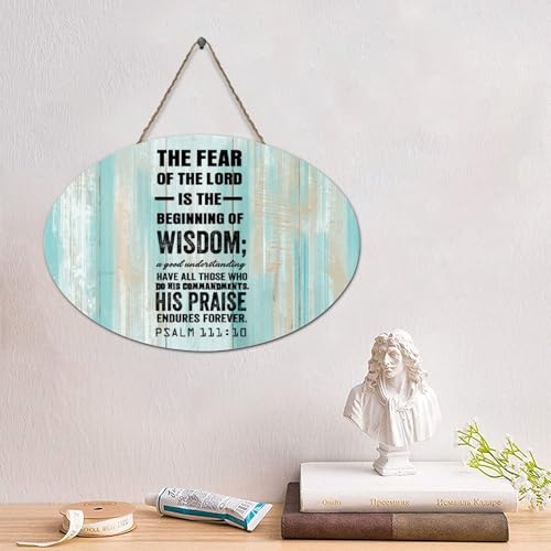 LMMIXEE Rustikales Holzschild mit Bibelvers "The Fear of The Lord Is The Beginning of Wisdom", Wandkunst, Vintage-Stil, Landhausschrift, Holzschild, Wanddekoration für Zuhause, Männerhöhle, Tür LMMIXEE Rustikales Holzschild mit Bibelvers "The Fear of The Lord Is The Beginning of Wisdom", Wandkunst, Vintage-Stil, Landhausschrift, Holzschild, Wanddekoration für Zuhause, Männerhöhle, Tür von LMMIXEE