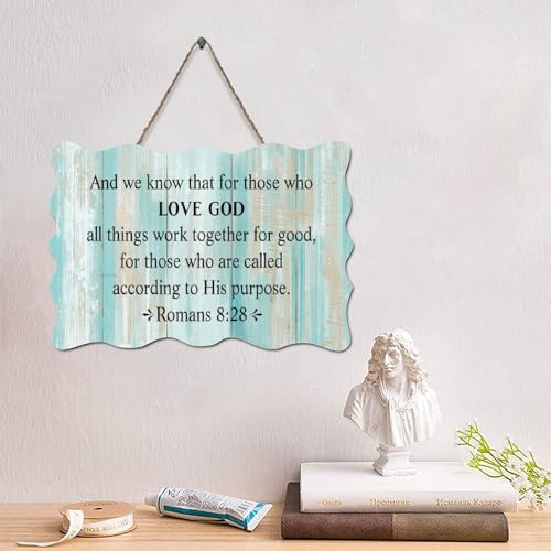 LMMIXEE Rustikales Holzschild mit Bibelvers und Aufschrift "And We Know That for Those Who Love", Retro-Schrift, Holzschild, Wanddekoration für Zuhause, Männerhöhle, Tür, Veranda, Garten, Party, 10,2 LMMIXEE Rustikales Holzschild mit Bibelvers und Aufschrift "And We Know That for Those Who Love", Retro-Schrift, Holzschild, Wanddekoration für Zuhause, Männerhöhle, Tür, Veranda, Garten, Party, 10,2 von LMMIXEE