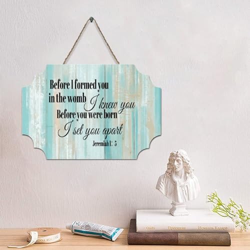 LMMIXEE Rustikales Holzschild mit Bibelvers und Palettenschild, Aufschrift "Before I Formed You in The I Knew You", 15,2 x 25,4 cm, rustikale christliche Wandkunst, Küche, Wandschild LMMIXEE Rustikales Holzschild mit Bibelvers und Palettenschild, Aufschrift "Before I Formed You in The I Knew You", 15,2 x 25,4 cm, rustikale christliche Wandkunst, Küche, Wandschild von LMMIXEE