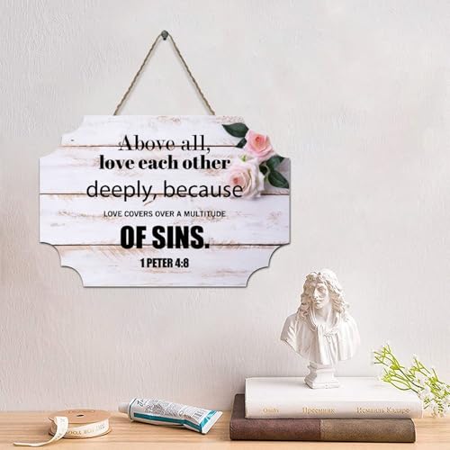 LMMIXEE Rustikales Holzschild mit Bibelvers und christlichem Schriftzug "Love Each Deeply", Retro-Schrift, Holzschild, Wanddekoration für Zuhause, Männerhöhle, Tür, Veranda, Garten, Party, 10,2 x 15,2 LMMIXEE Rustikales Holzschild mit Bibelvers und christlichem Schriftzug "Love Each Deeply", Retro-Schrift, Holzschild, Wanddekoration für Zuhause, Männerhöhle, Tür, Veranda, Garten, Party, 10,2 x 15,2 von LMMIXEE