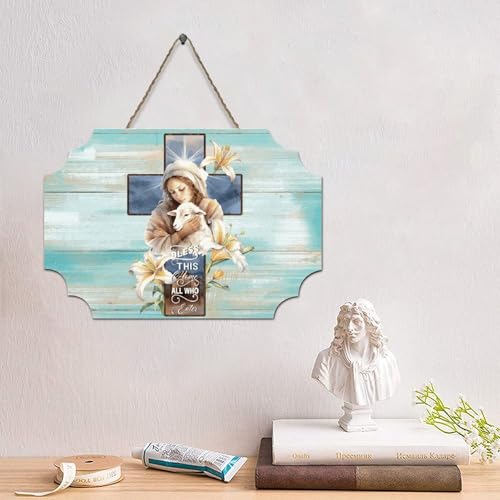 LMMIXEE Rustikales Holzschild mit Jesus-Bibelvers "Bless This Home All Who Enter", antikes Retro-Holzschild, Bauernhaus, Wanddekoration für Zuhause, Männerhöhle, Tür, Veranda, Garten, Party, 10,2 x LMMIXEE Rustikales Holzschild mit Jesus-Bibelvers "Bless This Home All Who Enter", antikes Retro-Holzschild, Bauernhaus, Wanddekoration für Zuhause, Männerhöhle, Tür, Veranda, Garten, Party, 10,2 x von LMMIXEE