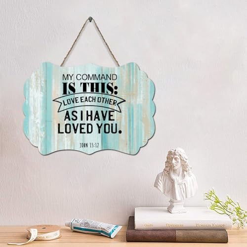 LMMIXEE Rustikales Jesus-Bibelvers Holzschild "My Command Is This Wandkunst", antikes Retro-Schrift, Holzschild, Bauernhaus, Wanddekoration für Zuhause, Männerhöhle, Tür, Veranda, Garten, Party, 10,2 LMMIXEE Rustikales Jesus-Bibelvers Holzschild "My Command Is This Wandkunst", antikes Retro-Schrift, Holzschild, Bauernhaus, Wanddekoration für Zuhause, Männerhöhle, Tür, Veranda, Garten, Party, 10,2 von LMMIXEE