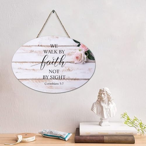 LMMIXEE Rustikales Jesus-Holzschild mit Aufschrift "We Walk by Faith Not by Sight Corinthians 5 7-1", Wandkunst, Antik-Retro-Schrift, Holzschild, Wanddekoration für Zuhause, Männerhöhle, Tür, Veranda LMMIXEE Rustikales Jesus-Holzschild mit Aufschrift "We Walk by Faith Not by Sight Corinthians 5 7-1", Wandkunst, Antik-Retro-Schrift, Holzschild, Wanddekoration für Zuhause, Männerhöhle, Tür, Veranda von LMMIXEE