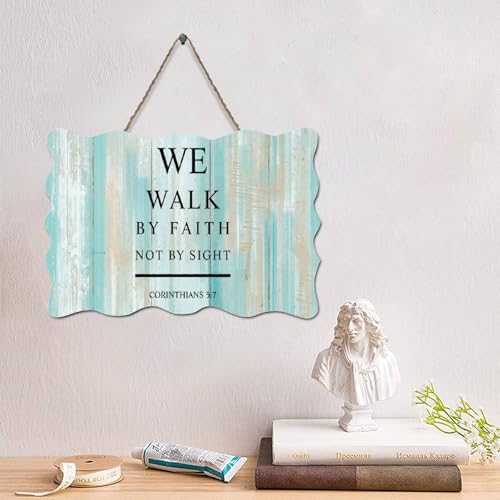 LMMIXEE Rustikales Palettenschild mit Bibelvers "We Walk by Faith Not by Sight", Korinther 5: 7, Holzschilder, 15,2 x 25,4 cm, Schrift, Familie, Wandkunst für Zuhause, Schlafzimmer, Wohnzimmer LMMIXEE Rustikales Palettenschild mit Bibelvers "We Walk by Faith Not by Sight", Korinther 5: 7, Holzschilder, 15,2 x 25,4 cm, Schrift, Familie, Wandkunst für Zuhause, Schlafzimmer, Wohnzimmer von LMMIXEE