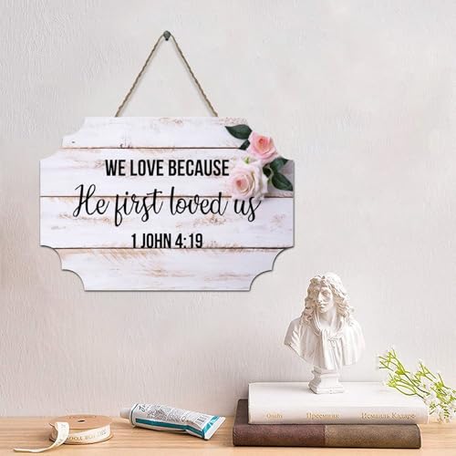 LMMIXEE Vintage Bibelvers Holzpalettenschild Love Because He First Loved Us. Wandschild 10,2 x 15,2 cm rustikale christliche Holz-Wandkunst Küche Wandschild Heimdekoration Einweihungsgeschenk LMMIXEE Vintage Bibelvers Holzpalettenschild Love Because He First Loved Us. Wandschild 10,2 x 15,2 cm rustikale christliche Holz-Wandkunst Küche Wandschild Heimdekoration Einweihungsgeschenk von LMMIXEE