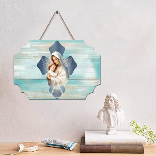 LMMIXEE Vintage Jesus Bibelvers Holzpalettenschild Geburt Jesus-Szene Kreuz Holzschilder 15,2 x 25,4 cm christliche Holzfamilie Wandkunst Dekor Wandhänger für Wohnzimmer Schlafzimmer neues Haus von LMMIXEE