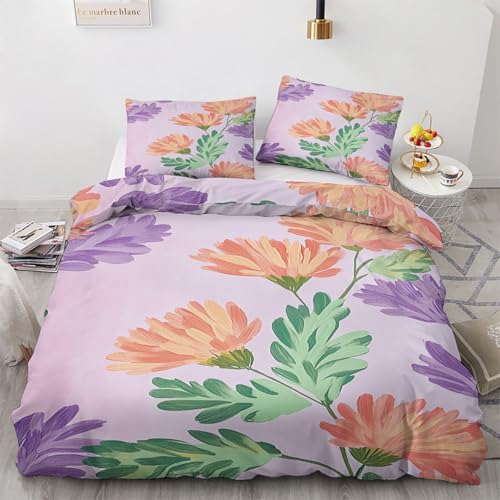 LMMSMGS Bettwäsche 135x200 Blumen Bettwäsche-Sets– Weiches Mikrofaser-Set mit Bettbezug 135x200 + 1 Kissenbezüge 80x80 mit Reißverschluss Eckbinder für Mädchen Jungen LMMSMGS Bettwäsche 135x200 Blumen Bettwäsche-Sets– Weiches Mikrofaser-Set mit Bettbezug 135x200 + 1 Kissenbezüge 80x80 mit Reißverschluss Eckbinder für Mädchen Jungen von LMMSMGS