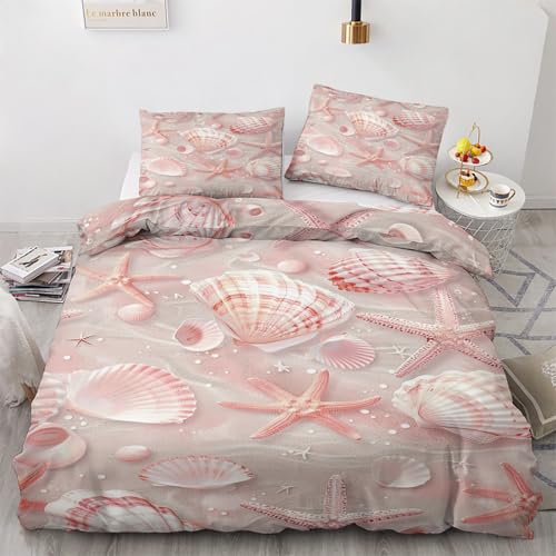 LMMSMGS Bettwäsche 135x200 Muschel Bettwäsche-Sets– Weiches Mikrofaser-Set mit Bettbezug 135x200 + 1 Kissenbezüge 80x80 mit Reißverschluss Eckbinder für Mädchen Jungen LMMSMGS Bettwäsche 135x200 Muschel Bettwäsche-Sets– Weiches Mikrofaser-Set mit Bettbezug 135x200 + 1 Kissenbezüge 80x80 mit Reißverschluss Eckbinder für Mädchen Jungen von LMMSMGS
