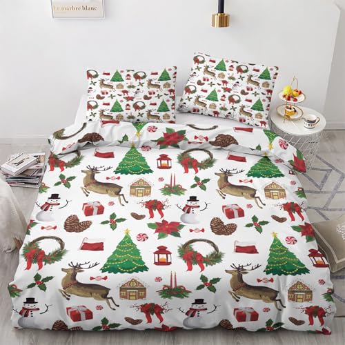 LMMSMGS Bettwäsche 135x200 Weihnachtsmotiv Bettwäsche-Sets– Weiches Mikrofaser-Set mit Bettbezug 135x200 + 1 Kissenbezüge 80x80 mit Reißverschluss Eckbinder für Mädchen Jungen LMMSMGS Bettwäsche 135x200 Weihnachtsmotiv Bettwäsche-Sets– Weiches Mikrofaser-Set mit Bettbezug 135x200 + 1 Kissenbezüge 80x80 mit Reißverschluss Eckbinder für Mädchen Jungen von LMMSMGS