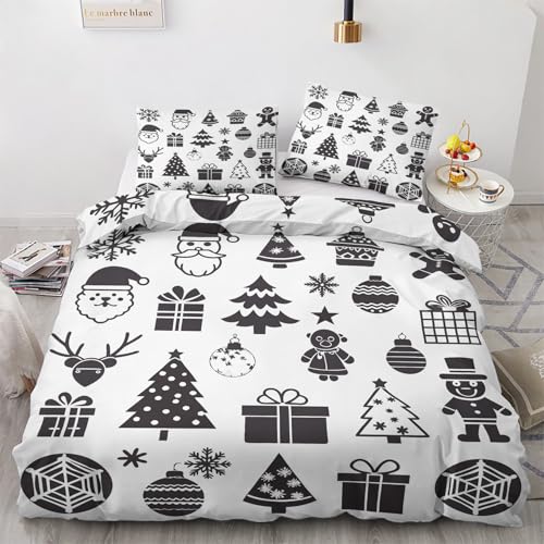 LMMSMGS Bettwäsche 135x200 Weihnachtsmotiv Bettwäsche-Sets– Weiches Mikrofaser-Set mit Bettbezug 135x200 + 1 Kissenbezüge 80x80 mit Reißverschluss Eckbinder für Mädchen Jungen LMMSMGS Bettwäsche 135x200 Weihnachtsmotiv Bettwäsche-Sets– Weiches Mikrofaser-Set mit Bettbezug 135x200 + 1 Kissenbezüge 80x80 mit Reißverschluss Eckbinder für Mädchen Jungen von LMMSMGS