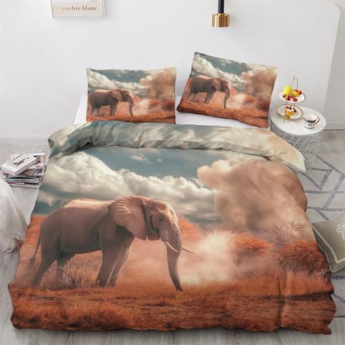 LMMSMGS Bettwäsche 140x200 70x90 Elefant Bettwäsche-Sets– Weiches Mikrofaser-Set mit Bettbezug 140x200 + 1 Kissenbezüge mit Reißverschluss Eckbinder für Mädchen Jungen LMMSMGS Bettwäsche 140x200 70x90 Elefant Bettwäsche-Sets– Weiches Mikrofaser-Set mit Bettbezug 140x200 + 1 Kissenbezüge mit Reißverschluss Eckbinder für Mädchen Jungen von LMMSMGS