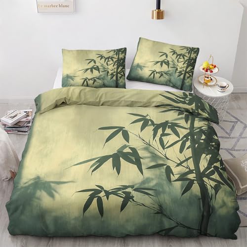 LMMSMGS Bettwäsche 155x220 Bambus Bettwäsche-Sets– Weiches Mikrofaser-Set mit Bettbezug 155x220 + 1 Kissenbezüge 80x80 mit Reißverschluss Eckbinder für Mädchen Jungen von LMMSMGS