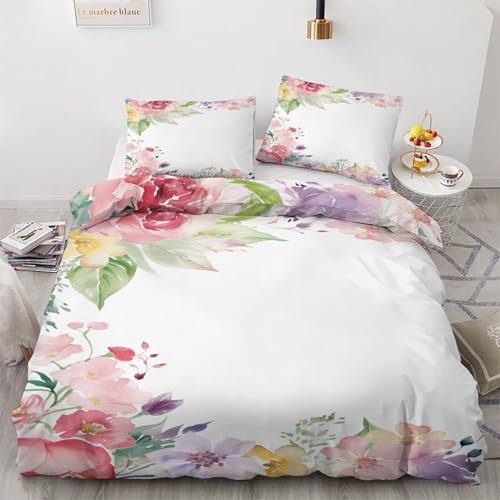 LMMSMGS Bettwäsche 155x220 Blumen Bettwäsche-Sets– Weiches Mikrofaser-Set mit Bettbezug 155x220 + 1 Kissenbezüge 80x80 mit Reißverschluss Eckbinder für Mädchen Jungen LMMSMGS Bettwäsche 155x220 Blumen Bettwäsche-Sets– Weiches Mikrofaser-Set mit Bettbezug 155x220 + 1 Kissenbezüge 80x80 mit Reißverschluss Eckbinder für Mädchen Jungen von LMMSMGS