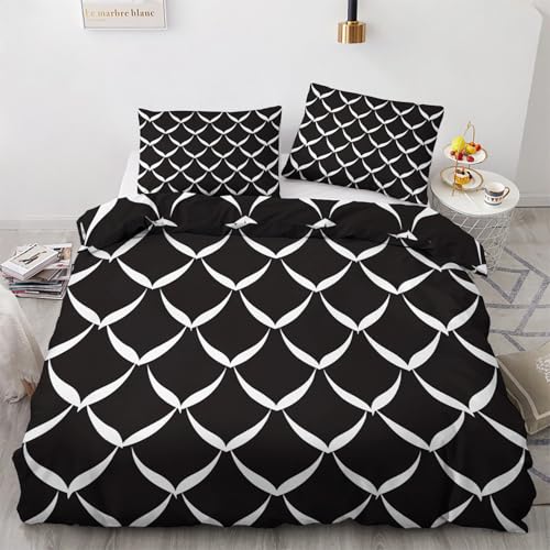 LMMSMGS Bettwäsche 155x220 Druck Bettwäsche-Sets– Weiches Mikrofaser-Set mit Bettbezug 155x220 + 1 Kissenbezüge 80x80 mit Reißverschluss Eckbinder für Mädchen Jungen von LMMSMGS