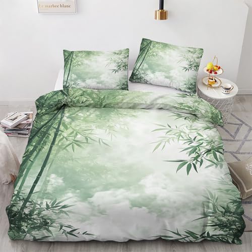LMMSMGS Bettwäsche 155x220 Grüner Bambus Bettwäsche-Sets– Weiches Mikrofaser-Set mit Bettbezug 155x220 + 1 Kissenbezüge 80x80 mit Reißverschluss Eckbinder für Mädchen Jungen LMMSMGS Bettwäsche 155x220 Grüner Bambus Bettwäsche-Sets– Weiches Mikrofaser-Set mit Bettbezug 155x220 + 1 Kissenbezüge 80x80 mit Reißverschluss Eckbinder für Mädchen Jungen von LMMSMGS