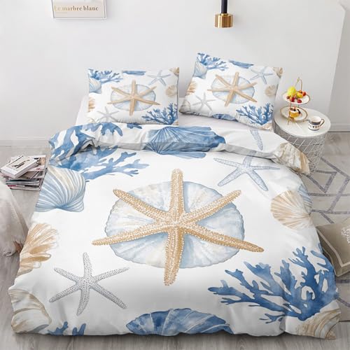 LMMSMGS Bettwäsche 155x220 Seestern Bettwäsche-Sets– Weiches Mikrofaser-Set mit Bettbezug 155x220 + 1 Kissenbezüge 80x80 mit Reißverschluss Eckbinder für Mädchen Jungen LMMSMGS Bettwäsche 155x220 Seestern Bettwäsche-Sets– Weiches Mikrofaser-Set mit Bettbezug 155x220 + 1 Kissenbezüge 80x80 mit Reißverschluss Eckbinder für Mädchen Jungen von LMMSMGS