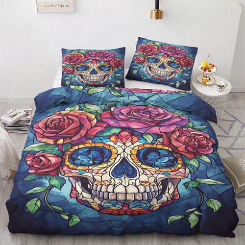 LMMSMGS Bettwäsche 155x220 Totenkopfblume Bettwäsche-Sets– Weiches Mikrofaser-Set mit Bettbezug 155x220 + 1 Kissenbezüge 80x80 mit Reißverschluss Eckbinder für Mädchen Jungen LMMSMGS Bettwäsche 155x220 Totenkopfblume Bettwäsche-Sets– Weiches Mikrofaser-Set mit Bettbezug 155x220 + 1 Kissenbezüge 80x80 mit Reißverschluss Eckbinder für Mädchen Jungen von LMMSMGS