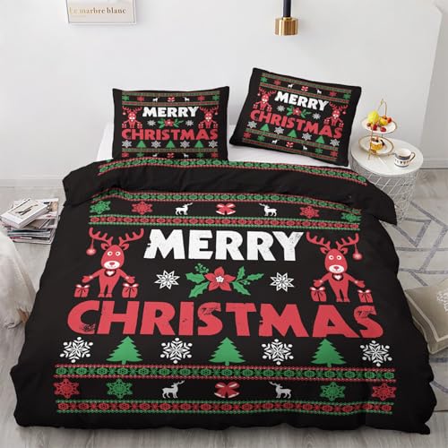 LMMSMGS Bettwäsche 155x220 Weihnachtsmotiv Bettwäsche-Sets– Weiches Mikrofaser-Set mit Bettbezug 155x220 + 1 Kissenbezüge 80x80 mit Reißverschluss Eckbinder für Mädchen Jungen LMMSMGS Bettwäsche 155x220 Weihnachtsmotiv Bettwäsche-Sets– Weiches Mikrofaser-Set mit Bettbezug 155x220 + 1 Kissenbezüge 80x80 mit Reißverschluss Eckbinder für Mädchen Jungen von LMMSMGS