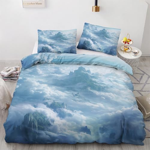 LMMSMGS Bettwäsche 155x220 Weiße Wolken Bettwäsche-Sets– Weiches Mikrofaser-Set mit Bettbezug 155x220 + 1 Kissenbezüge 80x80 mit Reißverschluss Eckbinder für Mädchen Jungen LMMSMGS Bettwäsche 155x220 Weiße Wolken Bettwäsche-Sets– Weiches Mikrofaser-Set mit Bettbezug 155x220 + 1 Kissenbezüge 80x80 mit Reißverschluss Eckbinder für Mädchen Jungen von LMMSMGS