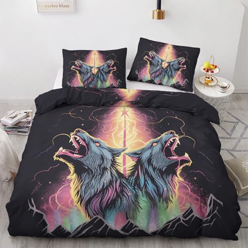 LMMSMGS Bettwäsche 155x220 Wolfsrudel Bettwäsche-Sets– Weiches Mikrofaser-Set mit Bettbezug 155x220 + 1 Kissenbezüge 80x80 mit Reißverschluss Eckbinder für Mädchen Jungen LMMSMGS Bettwäsche 155x220 Wolfsrudel Bettwäsche-Sets– Weiches Mikrofaser-Set mit Bettbezug 155x220 + 1 Kissenbezüge 80x80 mit Reißverschluss Eckbinder für Mädchen Jungen von LMMSMGS
