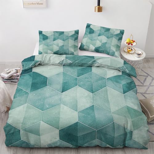 LMMSMGS Bettwäsche 200x200 Marmor Bettwäsche-Sets– Weiches Mikrofaser-Set mit Bettbezug 200x200 + 2 Kissenbezüge 80x80 mit Reißverschluss Eckbinder für Mädchen Jungen von LMMSMGS