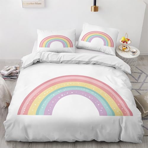LMMSMGS Bettwäsche 200x200 Regenbogen Bettwäsche-Sets– Weiches Mikrofaser-Set mit Bettbezug 200x200 + 2 Kissenbezüge 80x80 mit Reißverschluss Eckbinder für Mädchen Jungen LMMSMGS Bettwäsche 200x200 Regenbogen Bettwäsche-Sets– Weiches Mikrofaser-Set mit Bettbezug 200x200 + 2 Kissenbezüge 80x80 mit Reißverschluss Eckbinder für Mädchen Jungen von LMMSMGS