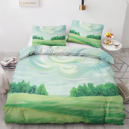 LMMSMGS Bettwäsche 200x200 Wiese Bettwäsche-Sets– Weiches Mikrofaser-Set mit Bettbezug 200x200 + 2 Kissenbezüge 80x80 mit Reißverschluss Eckbinder für Mädchen Jungen LMMSMGS Bettwäsche 200x200 Wiese Bettwäsche-Sets– Weiches Mikrofaser-Set mit Bettbezug 200x200 + 2 Kissenbezüge 80x80 mit Reißverschluss Eckbinder für Mädchen Jungen von LMMSMGS