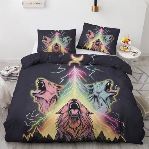 LMMSMGS Bettwäsche 200x200 Wolfsrudel Bettwäsche-Sets– Weiches Mikrofaser-Set mit Bettbezug 200x200 + 2 Kissenbezüge 80x80 mit Reißverschluss Eckbinder für Mädchen Jungen LMMSMGS Bettwäsche 200x200 Wolfsrudel Bettwäsche-Sets– Weiches Mikrofaser-Set mit Bettbezug 200x200 + 2 Kissenbezüge 80x80 mit Reißverschluss Eckbinder für Mädchen Jungen von LMMSMGS