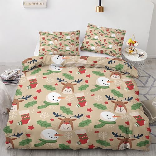 LMMSMGS Bettwäsche 200x220 Weihnachtsmotiv Bettwäsche-Sets– Weiches Mikrofaser-Set mit Bettbezug 200x220 + 2 Kissenbezüge 80x80 mit Reißverschluss Eckbinder für Mädchen Jungen LMMSMGS Bettwäsche 200x220 Weihnachtsmotiv Bettwäsche-Sets– Weiches Mikrofaser-Set mit Bettbezug 200x220 + 2 Kissenbezüge 80x80 mit Reißverschluss Eckbinder für Mädchen Jungen von LMMSMGS