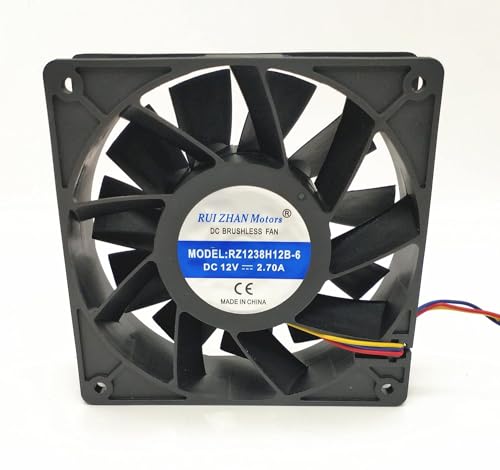 LMNCBVYA RZ1238H12B-6 12V 2.7A 4-Pin Cooling Fan for D3/L3/S7/S9-120mm x 38mm Cooling Solution von LMNCBVYA