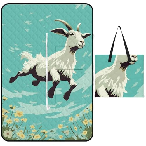 Picknickdecke Outdoor Camping Decke Faltbare Ziege Frolic Stranddecke für 4-6 Erwachsene Picknickmatte Extra Große Parkdecke Schnell Trocknend Strandmatte für Camping Rasen Picknickdecke Outdoor Camping Decke Faltbare Ziege Frolic Stranddecke für 4-6 Erwachsene Picknickmatte Extra Große Parkdecke Schnell Trocknend Strandmatte für Camping Rasen von LMNGH