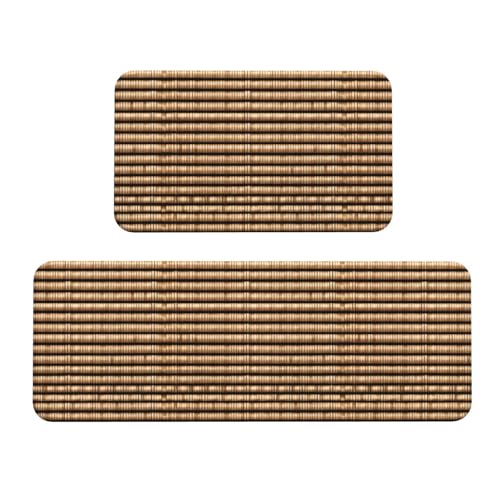 Küchenmatten aus Weidengeflecht, 2 Stück, Küchenteppiche, rutschfeste Schreibtischunterlage, Küchenteppich-Set für Küche, Boden, Büro Küchenmatten aus Weidengeflecht, 2 Stück, Küchenteppiche, rutschfeste Schreibtischunterlage, Küchenteppich-Set für Küche, Boden, Büro von LMNUDS