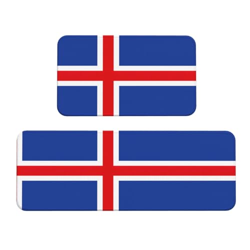 LMNUDS 2er Set Küchenmatte Isländische Flagge rutschfest Küchenteppich Bodenmatte für Küche Boden Büro LMNUDS 2er Set Küchenmatte Isländische Flagge rutschfest Küchenteppich Bodenmatte für Küche Boden Büro von LMNUDS