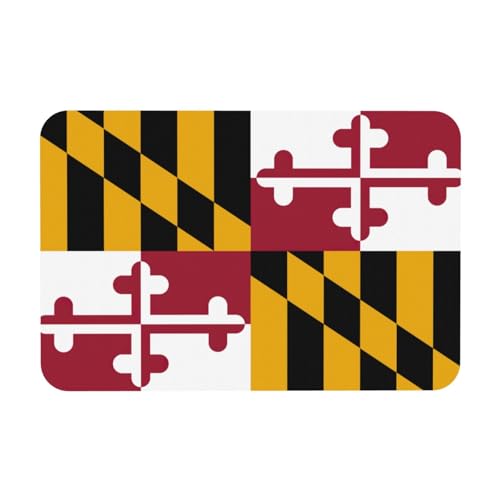 LMNUDS Badematte mit Maryland-Flagge, Kieselguss-Duschmatte, rutschfeste Badezimmerboden, kompaktes Design, 60 x 40 cm von LMNUDS