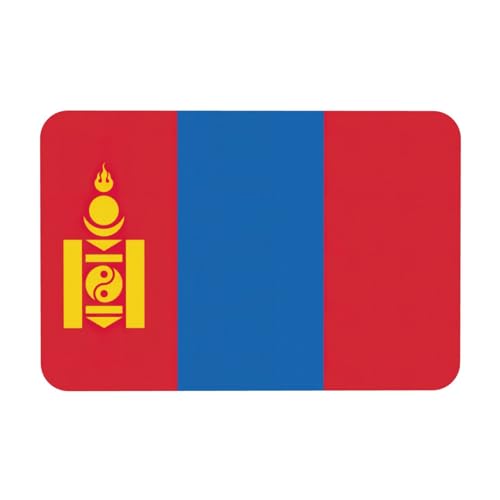 LMNUDS Badematte mit Mongolischer Flagge, Kieselguss-Duschmatte, rutschfeste Badezimmerboden, kompaktes Design, 60 x 40 cm von LMNUDS