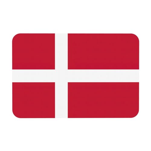 LMNUDS Badematte mit dänischer Flagge, Kieselgur-Duschmatte, rutschfest, für Badezimmerboden, kompaktes Design, 24 x 40 cm von LMNUDS
