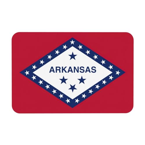 LMNUDS Badezimmermatte mit Druck der Flagge des Staates Arkansas, Kieselgur Duschmatte, rutschfeste Badezimmerboden, kompaktes Design, 60 x 40 cm von LMNUDS