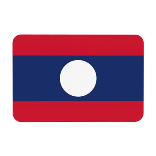 LMNUDS Badvorleger mit Laos-Flagge, Kieselguss-Duschmatte, rutschfeste Badezimmerboden, kompaktes Design, 60 x 40 cm von LMNUDS